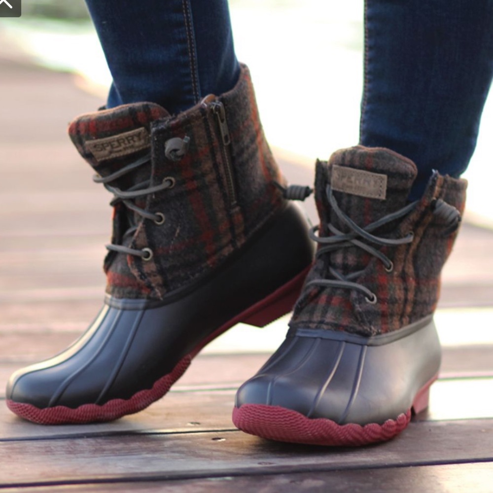 Sperry Saltwater Plaid Duck boot